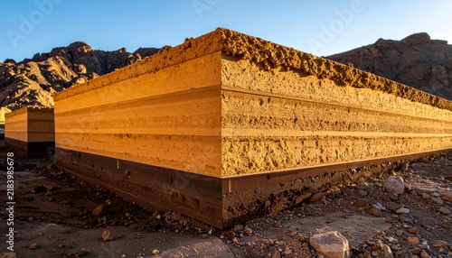 Detailed geological strata revealing distinct soil layers in a natural outdoor environment