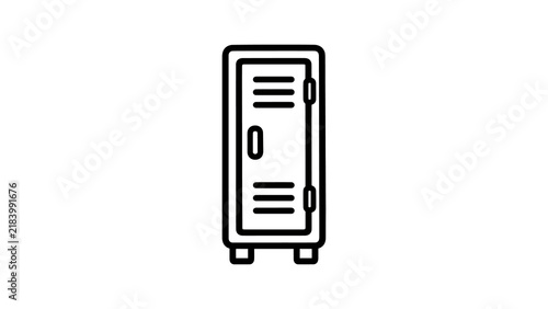 School locker outline vector icon for education and storage solutions.