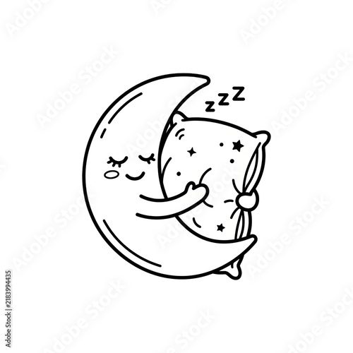 Whimsical Moonbed with Sleepy Moon and Pillow.
