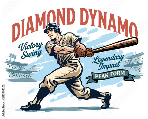 Foto Vintage baseball player illustration