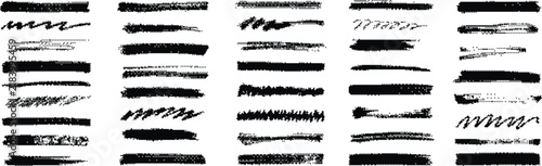 Hand Drawn Brush Stroke Collection with Rough Underline and Scribble Marks