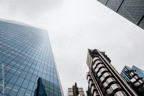 Photography London city skyscrapers forming modern business architecture