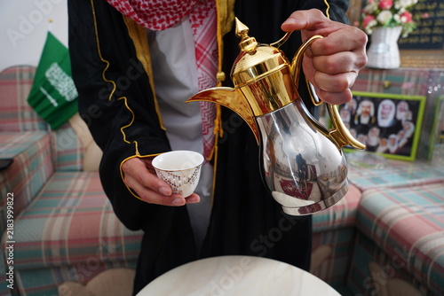 Fotografie arabic coffee Saudi culture, traditional hospitality