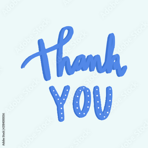 Фотография Thank you typography vector in blue