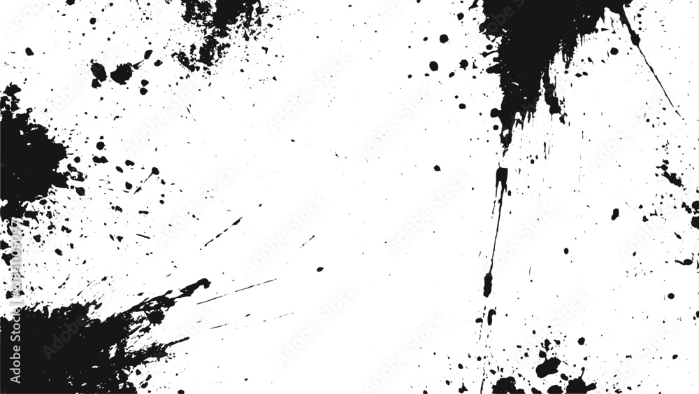 Obraz premium Abstract Grunge Ink Dust, Fine Particles with Distressed Black Ink Texture.