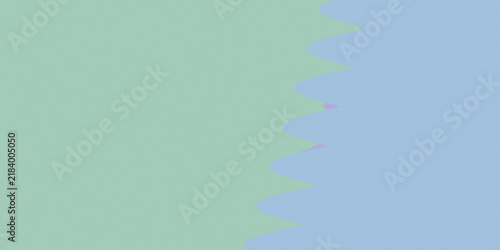 Foto A serene two-tone composition pairs a soft green field with a cool blue section and an organic zigzag divide, offering a calm, modern backdrop for branding, websites, and editorial layouts
