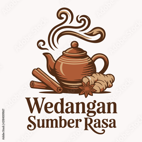 Ginger cinnamon tea with star anise and teapot, detailed vector illustration of warming herbal beverage ingredients for cozy wellness concepts.