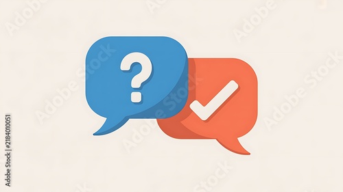 Tapety artystyczne Question support concept - Question and answer speech bubbles 