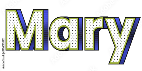 Cuadro en lienzo Dotted Mary female name png retro