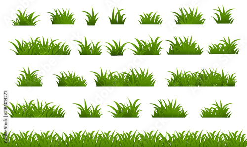 Green Bushes And Grass Set