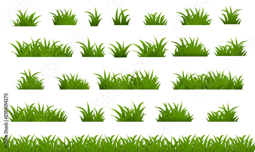 set of green grass