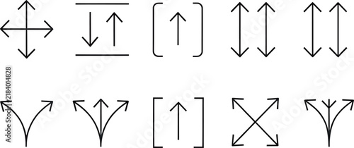 Directional Arrows Collection with Diverse Symbols for Navigation and Choice in a Clean Minimalist Style