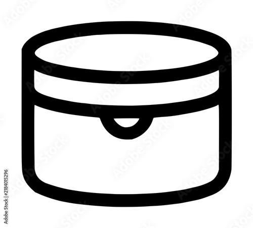 Bild auf Leinwand Hand-traced black vector icon illustration of a classic pomade tin container wit