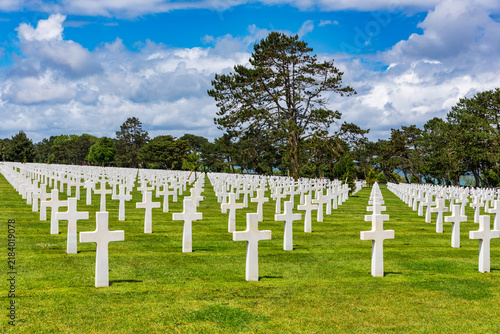 Fotografie Omaha Beach American Cemetery and Memorial at Colleville-sur-Mer, Normandy, Fran