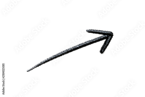 Hand drawn sketch arrow pointing up and to the right isolated on transparent background