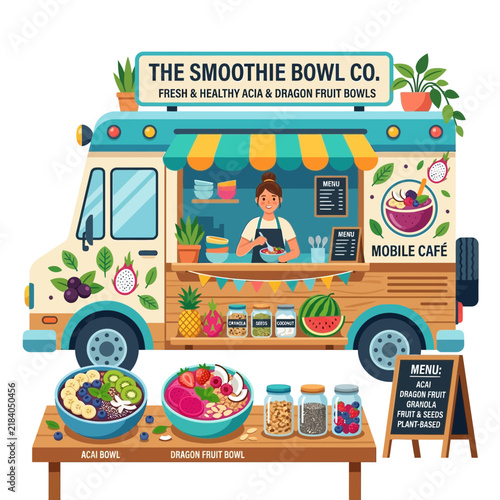 Healthy Smoothie Bowl Food Truck: Acai & Dragon Fruit Bowls