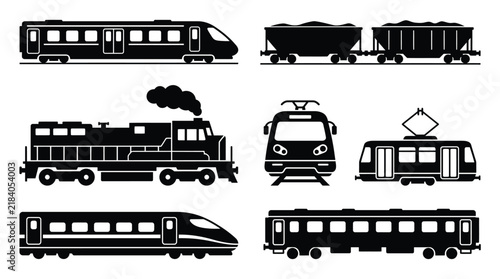 Bild auf Leinwand A comprehensive black and white icon set vector illustration featuring various t