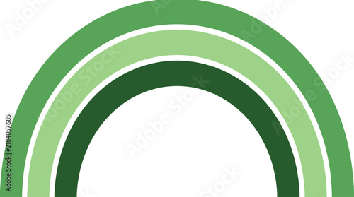 Minimalist Gentle Sloping Organic Grass Arch in Green