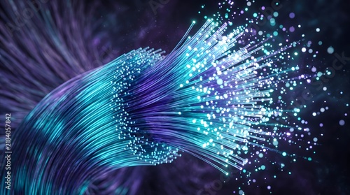 Obraz na płótnie Abstract 3D Fiber Optic Light Cable Array