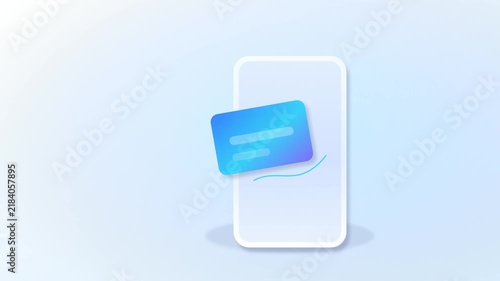 Digital Payment Success Concept with Smartphone and Credit Card Animation