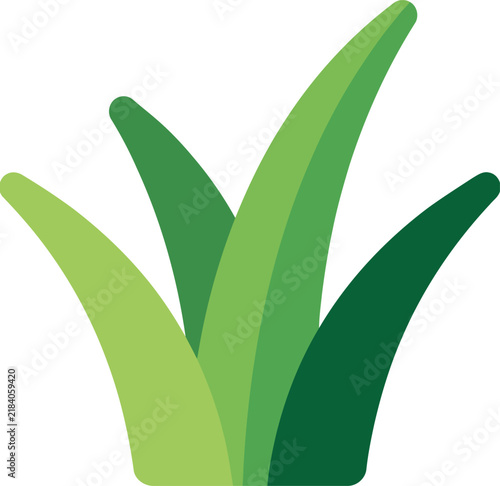 Simple Compact Twin Organic Grass Blades in Green