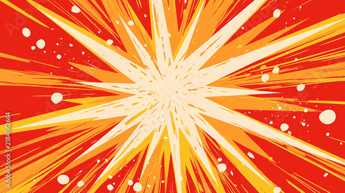 Fototapeta アメコミ風の爆発と集中線の背景