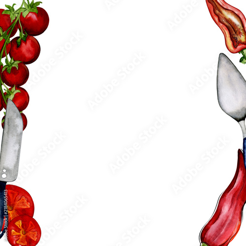 a bright frame of vegetable elements	