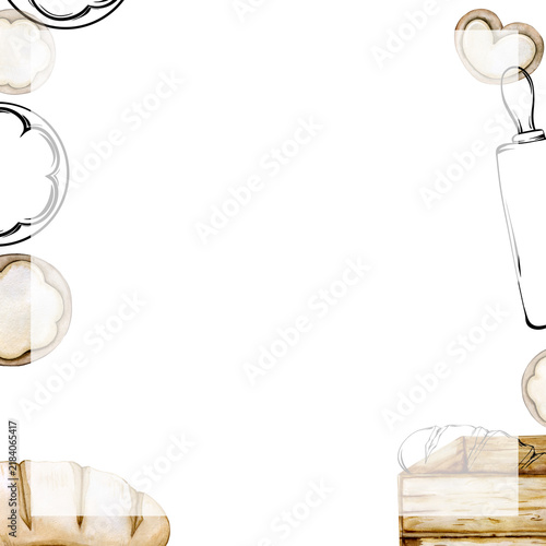 a bright frame of bakery elements	
