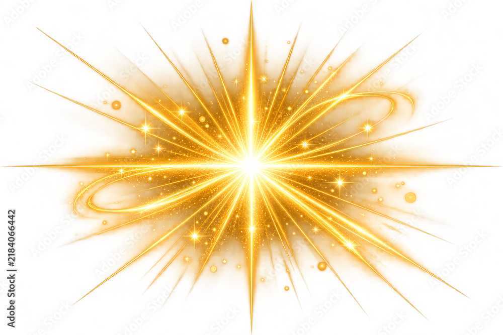 Fototapeta premium Golden Sparkle Burst with Glowing Light Particles Effect