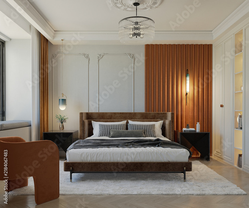 3d render hotel room