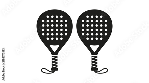 Vector illustration of padel racket icon set on a transparent background