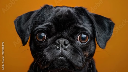 portrait of a black pug