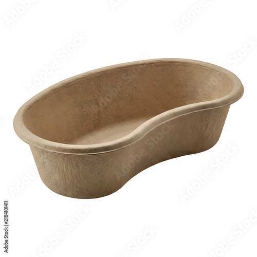 Disposable pulp kidney dish for medical and healthcare use. on a transparent background.