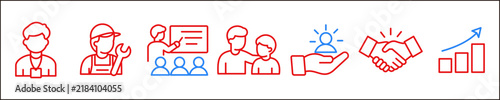 Trainee banner web icon vector illustration concept for internship training and learning program apprenticeship with an icon of intern, apprentice, training, mentor, support, cooperation, and improve