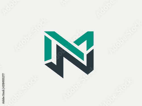 Modern Interlocking Geometric Letter M and N Logo Design