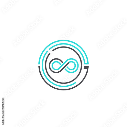 Modern Infinity Symbol Circle Logo Design