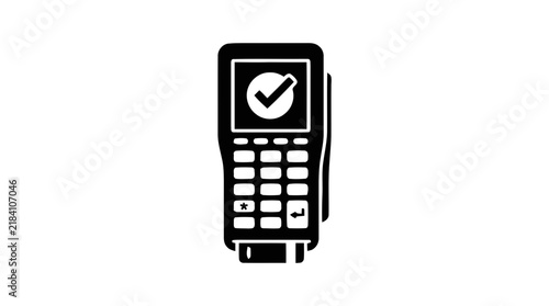 Vector illustration of credit card payment terminal icon on a transparent background