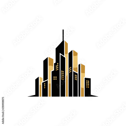 Modern Cityscape Silhouette Corporate Business Skyline Vector Graphic
