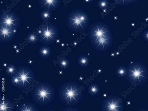 фотографія A digital illustration of a night sky filled with bright, glowing stars against a deep blue background