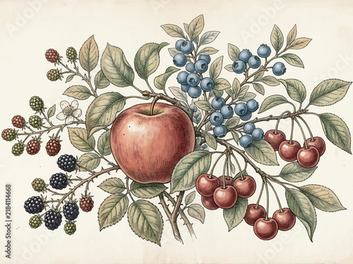 Seamless watercolor pattern featuring vibrant red cherries with green leaves on a clean white background, perfect for fabric or digital designs.