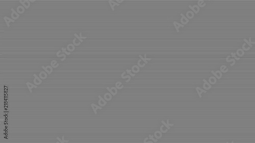 Horizontal analog scanner lines scrolling down grey display screen with noise. Classic no signal television grid texture overlay loop with bad electronic transmission bars. Vintage video