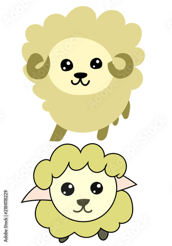 かわいらしい羊イラストベクター