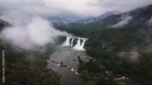 Photography Scenic Athirappilly Waterfalls and rainforest landscape in Kerala