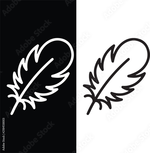 Bird Feather Icons Set, Decorative Feather Collection in Flat Vector Style, Nature Symbols
