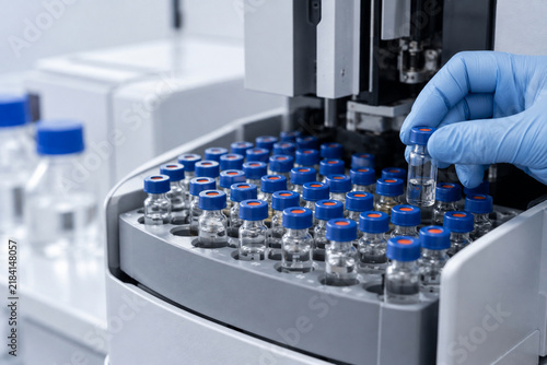Chromatography autosampler vials in analytical laboratory