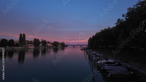 Konstanz, Germany – September 3, 2026: Evening views of Konstanz and Lake Constance at dusk, with calm water, waterfront scenery and the city under fading natural light.