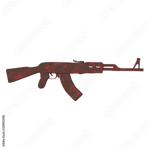 Silhouette of a weapon isolated on transparent background