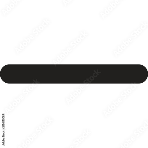 Konstfotografi Black horizontal bar or minus icon, vector interface and navigation symbol graph