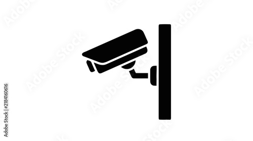 Vector illustration of security surveillance camera icon on a transparent background