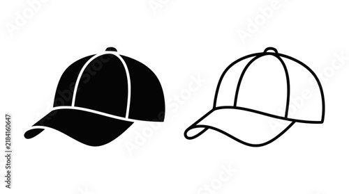 Vector illustration of baseball cap icon set on a transparent background